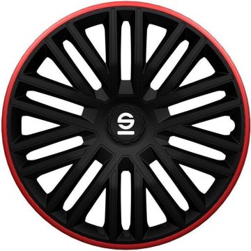 Sparco Wieldoppen Bergamo 14 Inch Abs Zwart/rood 4 Stuks