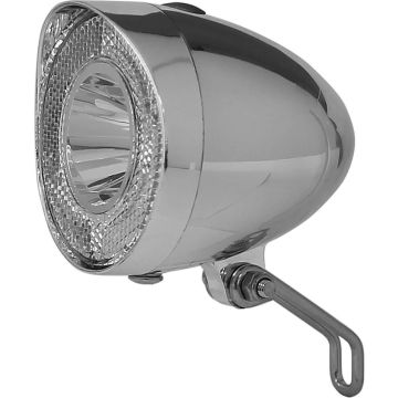 Union Retro LED Koplamp Chroom / Zilver - Op Batterij