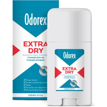 Odorex Extra Dry Deodorant Stick - Beschermt Je Optimaal Tegen Overmatige Transpiratie - Zonder Alcohol of Parfum - 40 ml