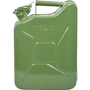 Benzinekan 10L Groen Metaal TUV/GS - Jerrycan 10 liter