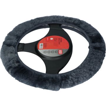 Carpoint Stuurhoes Auto - Schapenvacht Antraciet - Voor sturen met een diameter van 37-39 cm