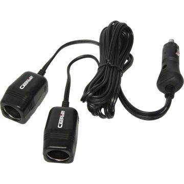 Carpoint 2-weg Aanstekerdoos - 12V - 10A + 2m kabel