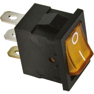 Schakelaar LED oranje 12V 15A 19x14mm