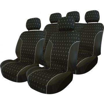 Carpoint Stoelhoesset Charcoal 9-Delig Zwart - Autostoelhoes set