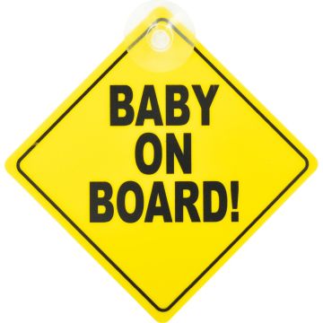 Carkids Baby on board bord | Afneembare Veiligheidswaarschuwing met Zuignap