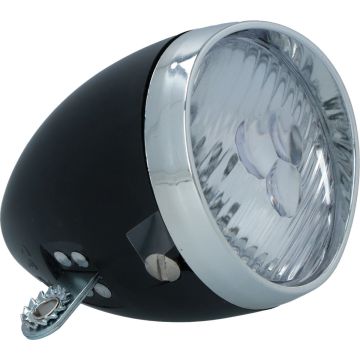 Dresco Koplamp Fiets Classic Zwart - Fietsverlichting - Classic - 3 LEDs - Zwart