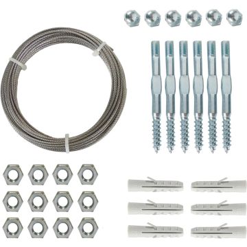 Nature - Spandraadsysteem voor klimplanten - 10m - verzinkte kabel - spandraad