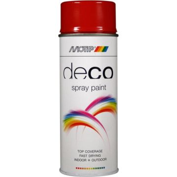 Motip deco alkyd hoogglans lak RAL 3000 vuurrood (01628) - 400 ml.