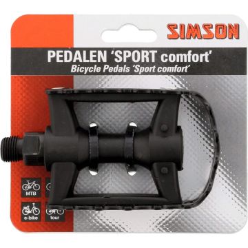 Simson Platformpedalen Sport Comfort 9/16 Inch Zwart