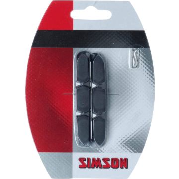 Simson Remblokrubbers V-brake 72 Mm Zwart 2 Stuks