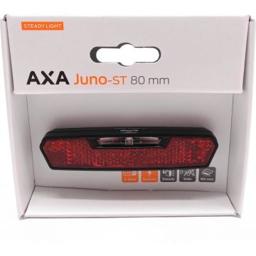 AXA Juno Battery - Fiets Achterlicht - LED Fietsverlichting op Batterij - Auto Off systeem - 80 mm - Rood