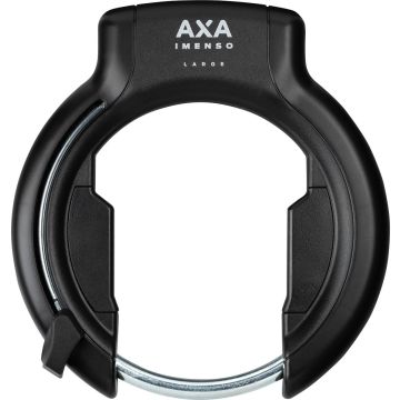 Set bestaande uit AXA Imenso X-Large retractable - Ringslot voor fietsen met brede banden - Frameslot - Met ULC plug-in ketting 130 cm – inclusief opbergtas - Zwart