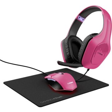 Trust GXT 790P Tridox 3-in-1 Bundel - Gaming Headset - Muis - Muismat - Roze