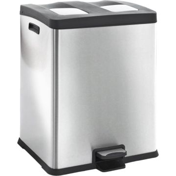 EKO Rejoice Prullenbak - 2x 30 l - Mat RVS