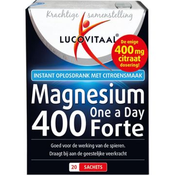 Lucovitaal Magnesium One a Day 400 Forte Voedingssupplement - 20 Sachets