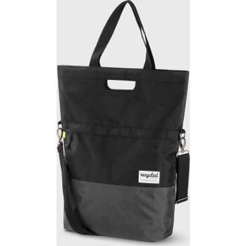 Gerecyclede shopper fietstas Urban Proof 20 liter - zwart/grijs