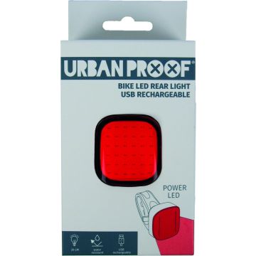 Achterlicht LED Urban Proof High Power vierkant - USB oplaadbaar