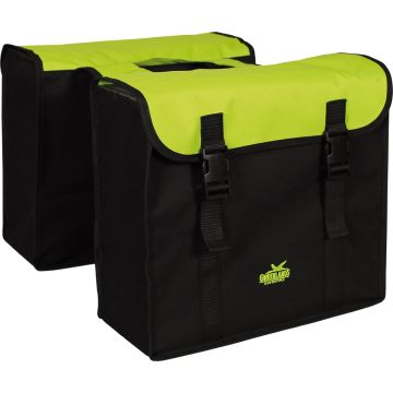 Greenlands - Dubbele Fietstas - 34 Liter - Zwart;Groen Lime