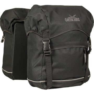 Greenlands Travel - Dubbele Fietstas - lichtgewicht - reflecterende bies - 40 l - Zwart