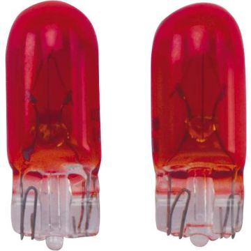 AutoStyle T-10 12V/5W Lampen 12V Rood (Coated), set à 2 stuks