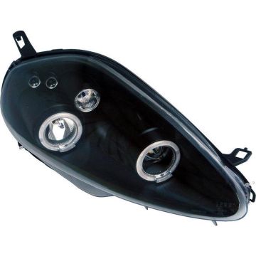 AutoStyle Set Koplampen passend voor Fiat Grande Punto 2005-2008 - Zwart - incl. Angel-Eyes