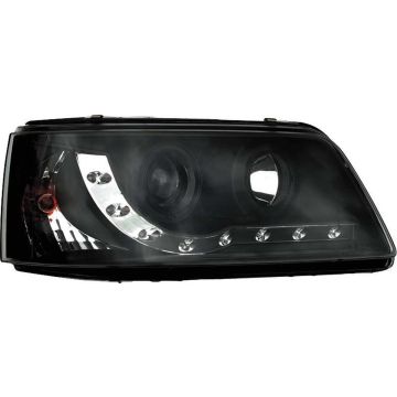 AutoStyle Set Koplampen DRL-Look passend voor Volkswagen T5 2003-2010 - Zwart