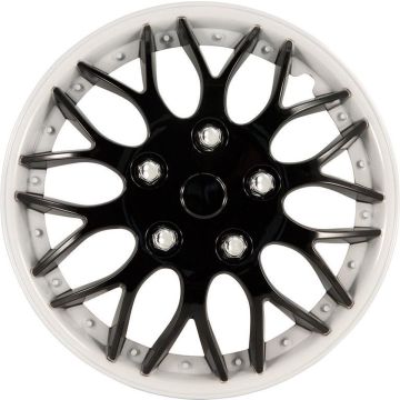 AutoStyle 4-Delige Wieldoppenset Missouri 15-inch zwart/witte rand