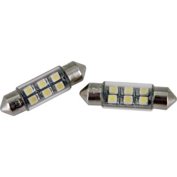 AutoStyle 6Q LED/SMD Festoon Lampen Wit 37x10mm Set a 2 stuks