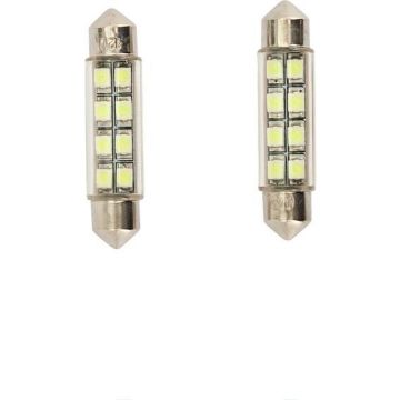 AutoStyle 8Q LED/SMD Festoon Lampen Wit 42x10mm Set a 2 stuks