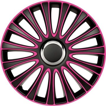 Autostyle Wieldoppen 16 inch LeMans Zwart/Roze - ABS