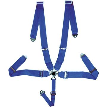 AutoStyle Racing Sportgordel 5-Punts Blauw + Quick Release + E-keur (3-inch)