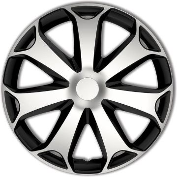 Autostyle Wieldoppen 13 inch Mega Zilver/Zwart - ABS