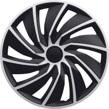 AutoStyle 4-Delige Wieldoppenset Turbo 16-inch zilver/zwart