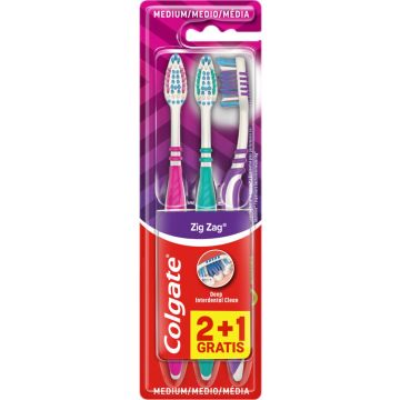 Colgate Tandenborstel ZigZag Medium 3 stuks