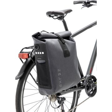 New Looxs Varo Single Enkele Fietstas - 100% Waterdicht - Afneembaar - 20 liter - Grijs