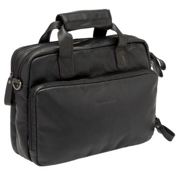 New Looxs Cali Laptoptas Fietstas - Leer - 15 inch Laptopvak - 17 liter - Zwart