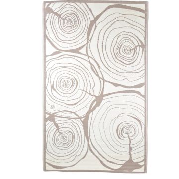 Esschert Design - Buitenkleed - jaarringen - Beige-Crème - 150 x240 cm