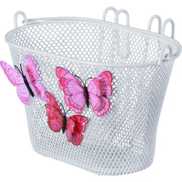 Basil Jasmin Butterfly Kinderfietsmand - Staal - Inclusief Haken - Wit