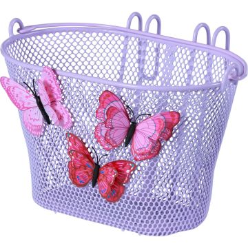 Basil Jasmin Butterfly Kinderfietsmand - Inclusief Haken - Staal - Lila