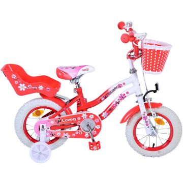 Volare Lovely Kinderfiets - Meisjes - 12 inch - Rood Wit