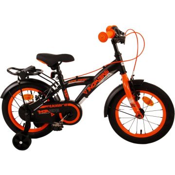 Volare Thombike Kinderfiets - Jongens - 14 inch - Zwart Oranje - Twee Handremmen