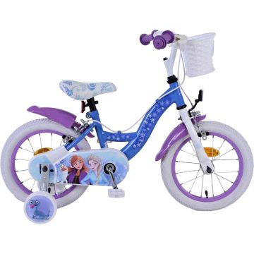 Disney Frozen 2 Kinderfiets - Meisjes - 14 inch - Blauw/Paars - Twee handremmen