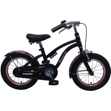 Volare Miracle Kinderfiets - Meisjes - 14 inch - Mat Zwart - Prime Collection