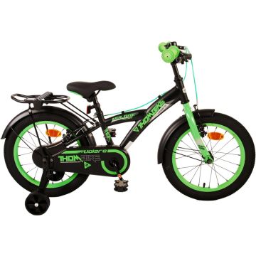 Volare Thombike Kinderfiets - Jongens - 16 inch - Zwart Groen - Twee Handremmen