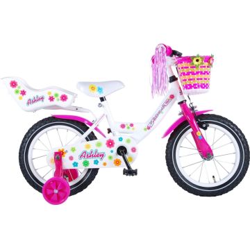 Volare Ashley Kinderfiets - Meisjes - 14 inch - Wit - 95% afgemonteerd