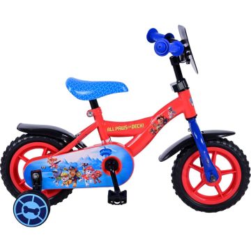 Paw Patrol Kinderfiets - Jongens - 10 inch - Rood/Blauw - Doortrapper