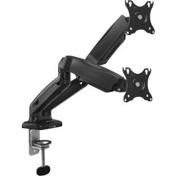 ACT Dubbele Monitor arm – Gasveer - tot 32" – Draai-, kantel- en zwenkbaar – Incl. USB en audio poorten - AC8312