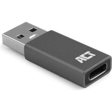 ACT USB C USB A Adapter Converter | tussenstuk voor kabels | USB Type-C USB Type-A | Grijs | AC7375