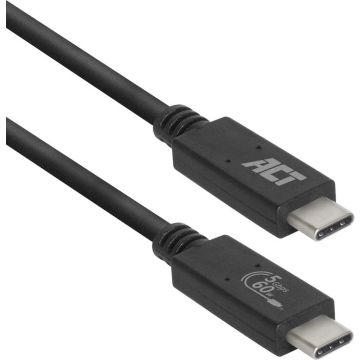 ACT AC7402 Gecertificeerde USB-C Kabel | 3.2 Gen1 | Aansluitkabel | C male - C male | 5Gbps