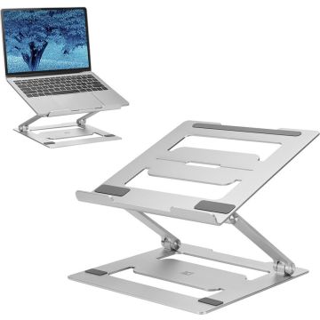 ACT Laptopstandaard opvouwbaar | tot 15.6" | Ergonomisch | Antislip | Verstelbaar | Aluminium Laptophouder | AC8135